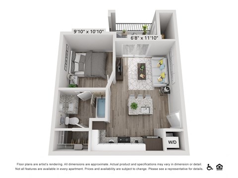 One Bedroom Floorplan